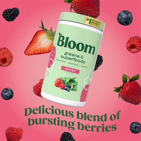 Bloom Nutrition Greens & Superfoods Powder, Mixed Berry, 25 Servings ...