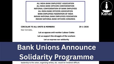Bank Unions Announce Solidarity Programme Against New Labour Codes