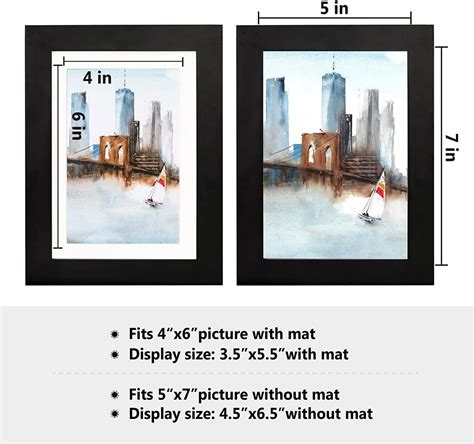 Buy Annecy 5x7 Picture Frame (4 Pack, Black) - Made of Solid Wood 5x7 ...
