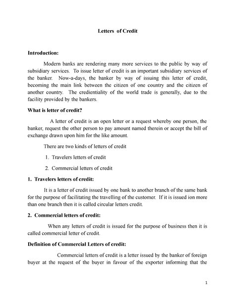 Letters of credit - Banking Law - Letters of Credit Introduction ...