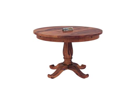 Buy Knit 4-Seater Round Dining Table Set (Teak Finish) Online India ...