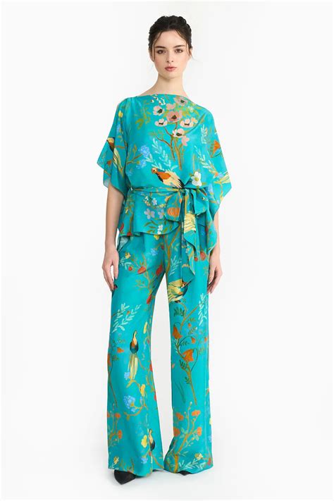 Gauri & Nainika - Turquoise Chinoiserie Co-ord Set - Elahe