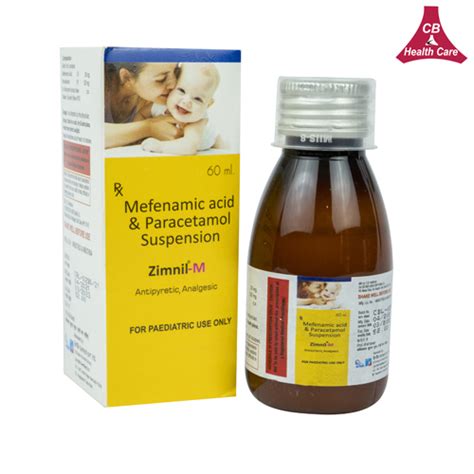 Mefenamic Acid IP 50mg/100mg + Paracetamol 125mg/125mg Suspension C.B