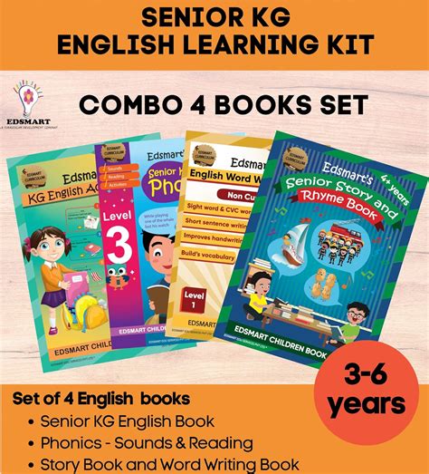 Buy Senior KG books for kids set ( 4 Books Combo A4 Size ) UKG English ...
