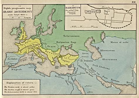 The Arab Empire at its greatest extent, VII century - Full size | Gifex
