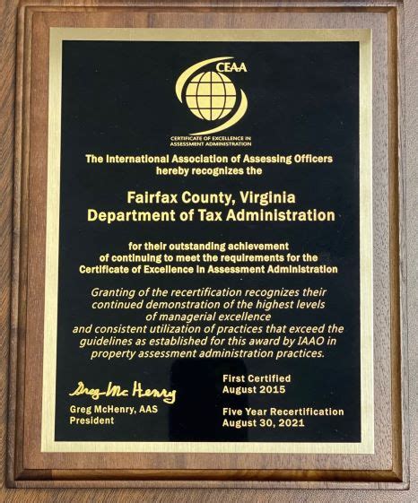 Fairfax County Achieves Highest Recognition for Its Tax Assessment ...