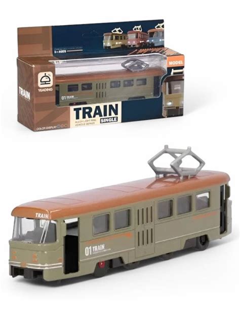 GREEN - Retro Glide Die-Cast Tram – Pull-Back Alloy Light Rail Train ...