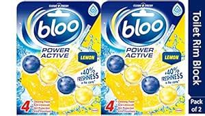 Bloo Solid Rim Block Power Active Lemon 50g | 4 in 1 Toilet Cleaner ...
