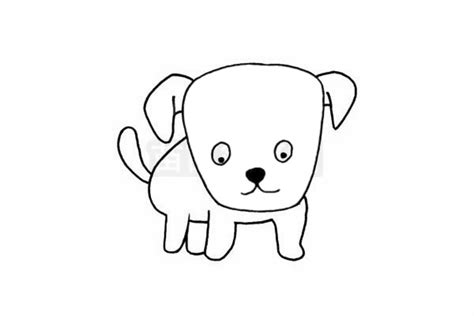 超简单的小狗简笔画的画法图片大全 - 毛毛简笔画
