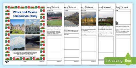 Wales and Mexico Comparison Study Research Booklet - Twinkl