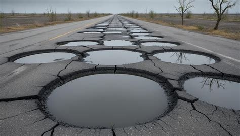 Potholes in flooded roads | Premium AI-generated image