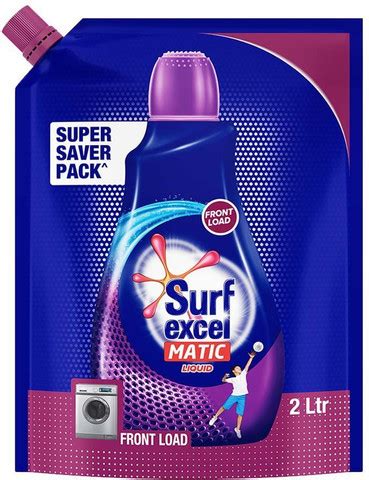 Surf excel Matic Liquid Detergent Pouch - 2 L & Surf Excel Matic Front ...