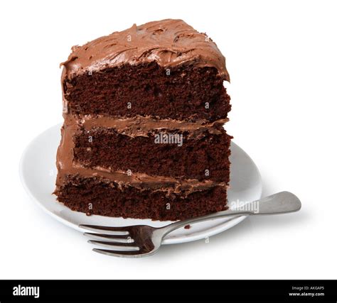 Piece of Three Layer Chocolate Cake Stock Photo - Alamy