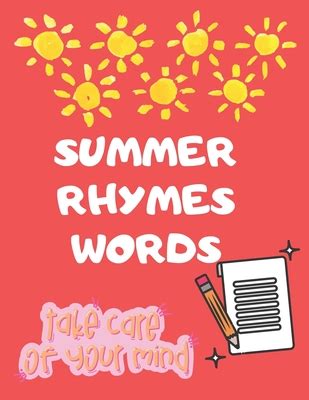 Summer Rhyming Words: (Take care of your mind by learning rhyming words ...
