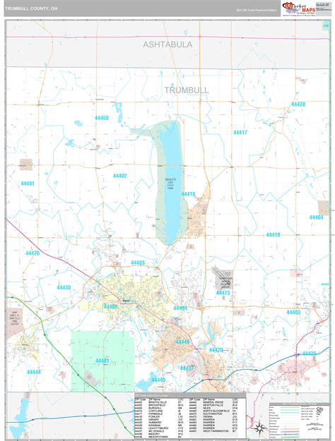 Trumbull County, OH Wall Map Premium Style by MarketMAPS - MapSales