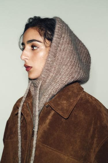CHUNKY RIBBED HOOD - Beige | ZARA India