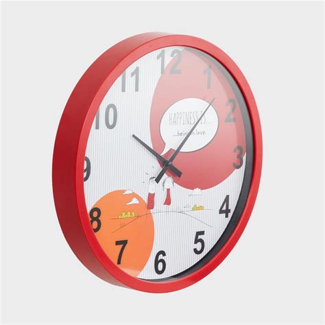 Buy Happiness Red Printed Wall Clock - 32 cm from Home Centre at just ...