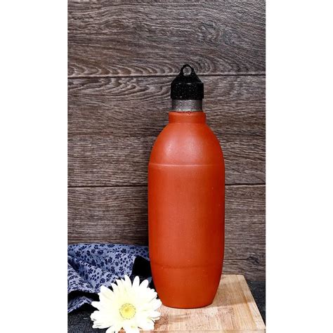 Terracotta Cooling 1 litre Water Bottle Amalfiee_Ceramics – Amalfiee ...