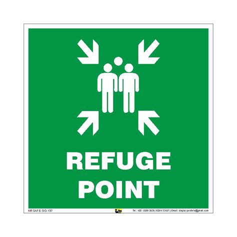 Mr. Safe - Refuge Point Sign PVC Sticker 8 inch X 8 inch : Amazon.in ...