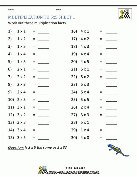 Image result for Easy Math Multiplication Worksheets