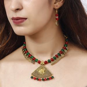 SHUBHAM JEWELLERS Alloy Gold-plated Multicolor Jewellery Set Price in ...