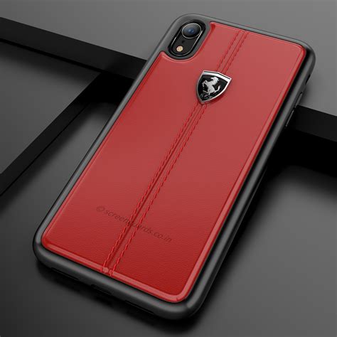Ferrari ® Apple iPhone XR Vertical Contrasted Stripe Material Heritage ...