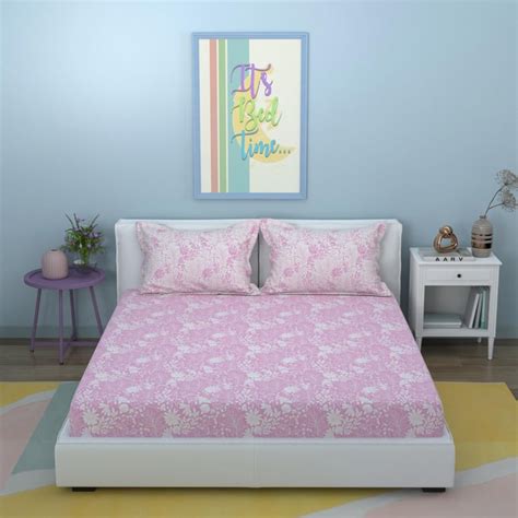 Buy STELLAR HOME Lilly Plus Cotton 104TC Printed 3Pcs Super King ...