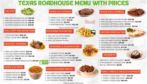 Texas Roadhouse Menu With Prices | Order Online Delivery