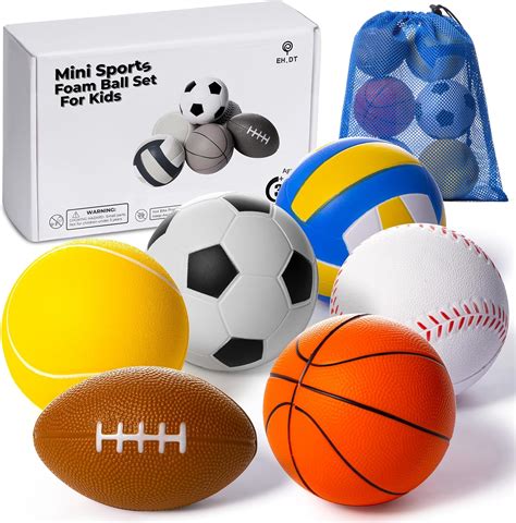 Amazon.com: Set Of 6 Mini Sports Foam Balls for Kids, Toddler Ball Toys ...