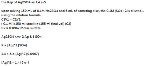 For which of the following mixtures will Ag2SO4(s) precipitate?150.0 mL ...