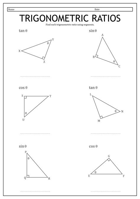 10 Trigonometry Sin Cos Tan Worksheets - Free PDF at worksheeto.com