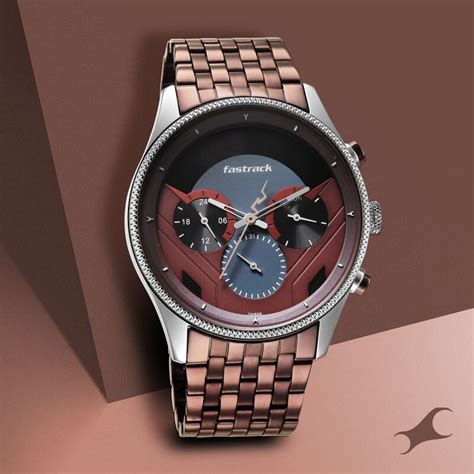 Buy Online Fastrack Thor Quartz Multifunction Red Dial Metal Strap ...