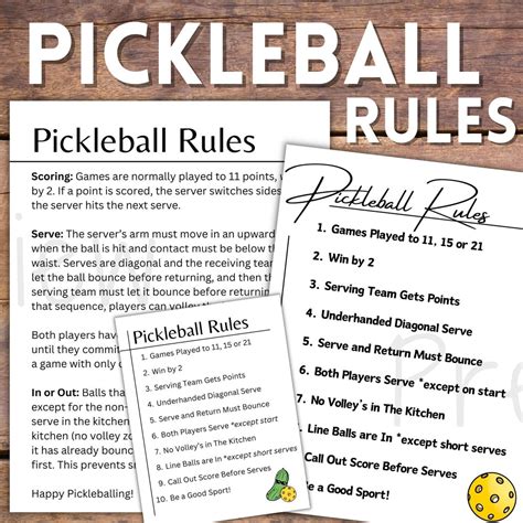 Pickleball Poster of Pickleball Rules With Simple Scoring, Serving and ...