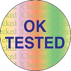 NPLABEL 20mm Round Shape Hologram Ok Tested Sticker,500 Sticker Per ...