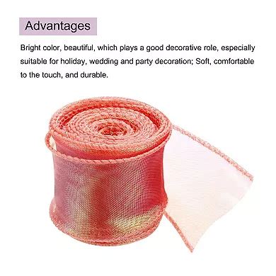 1 1/2" Wide Sparkly Sheer Wired Ribbon Pastel Shimmer Iridescent ...