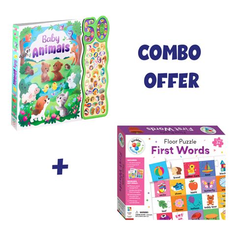 Combo Offer: 50 Animal Sounds Book + Building Blocks Floor Puzzle - Fi ...