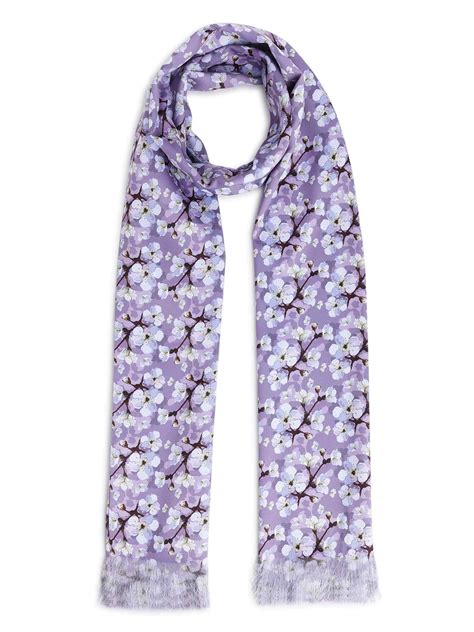 Purple Floral Stole & Pocket Square Set