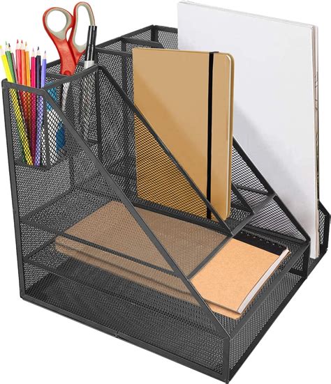 Buy Halter Mesh Desk Organizer for Office Supplies Organization - 8 ...