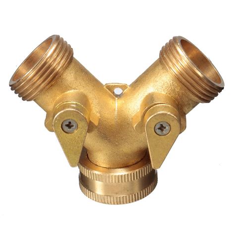 3/4 " Brass garden irrigation hose splitter faucet manifold 2 way y ...
