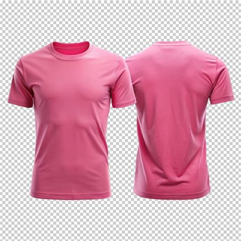 Camiseta rosa para trás e para a frente sobre fundo transparente | PSD ...