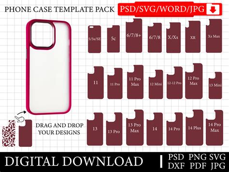 IPhone Sublimation Template , Phone Case Template Pack Svg , Cricut ...