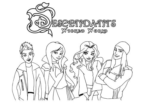 Easy Descendants Coloring Pages for Kids