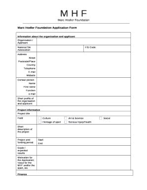Marc Hodler Foundation Application Doc Template | pdfFiller