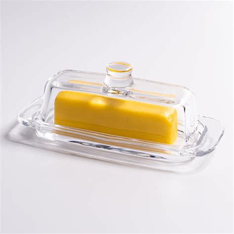 Amazon.com | Glass Butter Dish with Cover, Clear Crystal Butter Holder ...