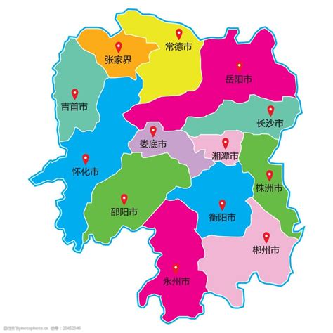 湖南省区域地图矢量素材图片-图行天下素材网