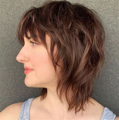 Shorter Shag with Razored Layers | Medium shag haircuts, Thick hair ...