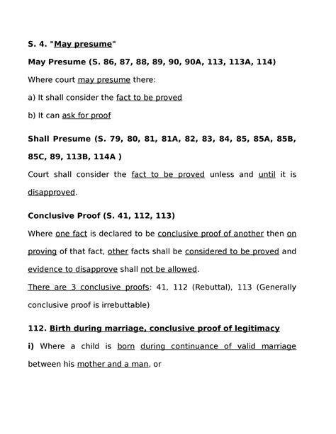 Chapter 7 Part 2 Indian Evidence Act - S. 4. "May presume" May Presume ...