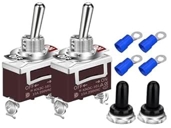 DaierTek 2Pcs Waterproof Rocker Toggle Switch 20A 125VAC/15A 250VAC ...