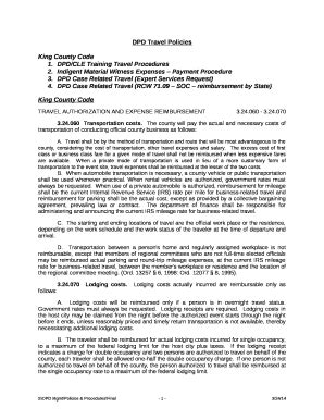 DPD Travel Policies Doc Template | pdfFiller