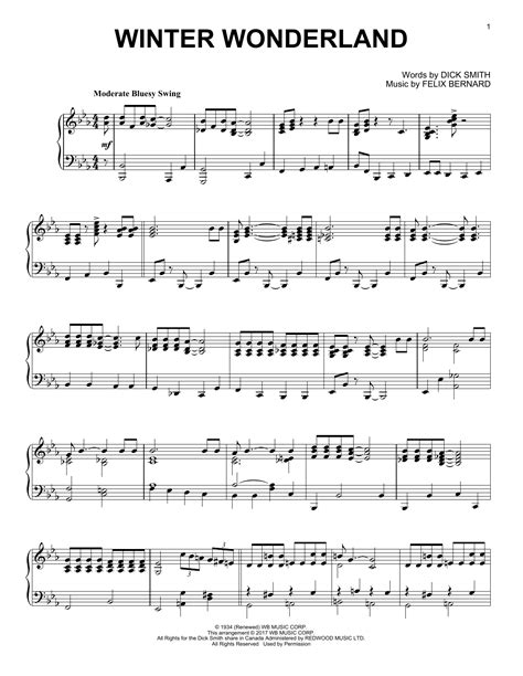 Dick Smith "Winter Wonderland [Jazz version]" Sheet Music PDF Notes ...